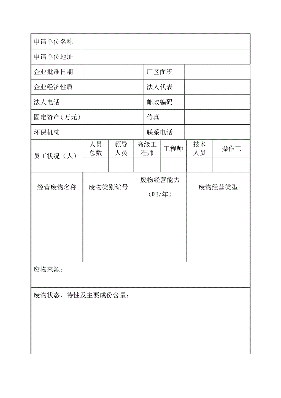 湖北省危险废物经营许可证申请表_第3页