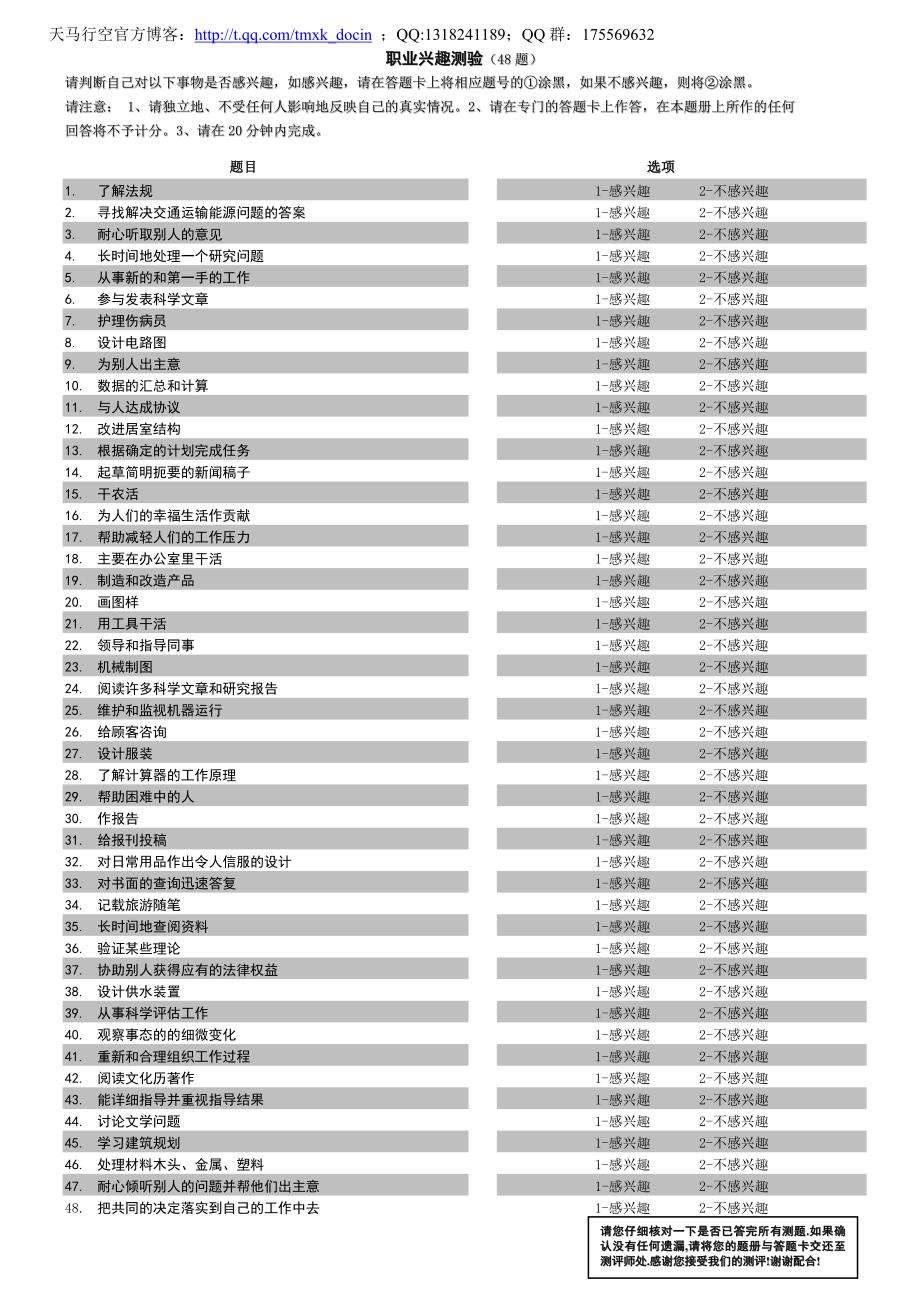 职业兴趣测验_第2页