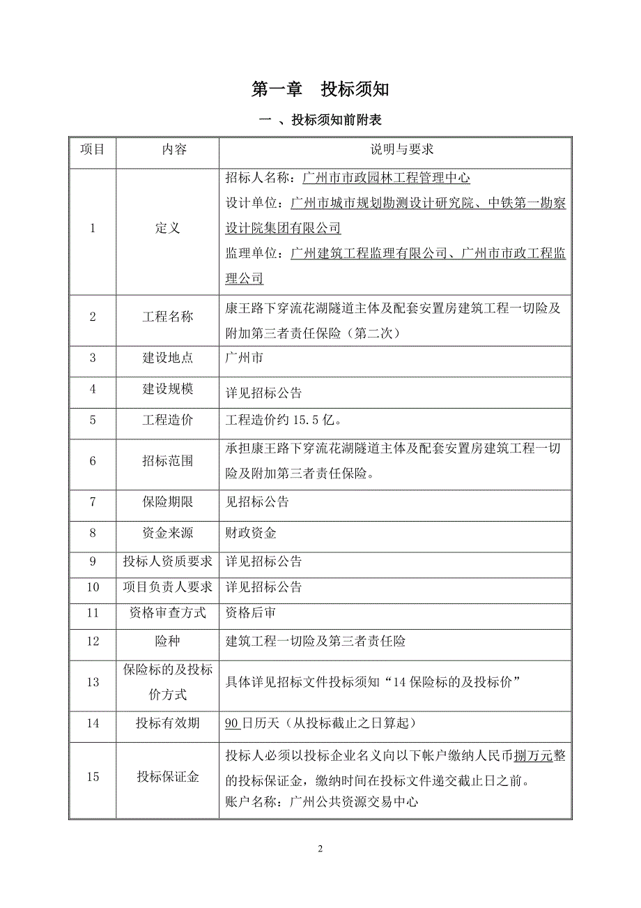 广州市洲头咀隧道工程二标建筑工程一切险及第三者责任险_第3页