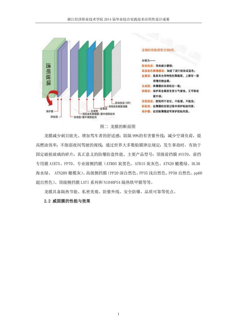 汽车贴膜技术与品牌分析毕业论文_第5页