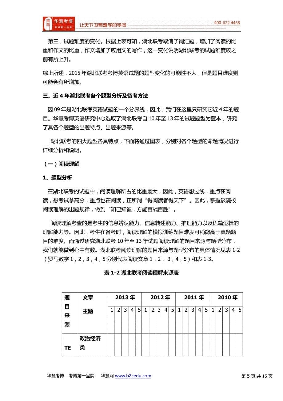 湖北联考考博英语历年试题题型题量综合分析_第5页