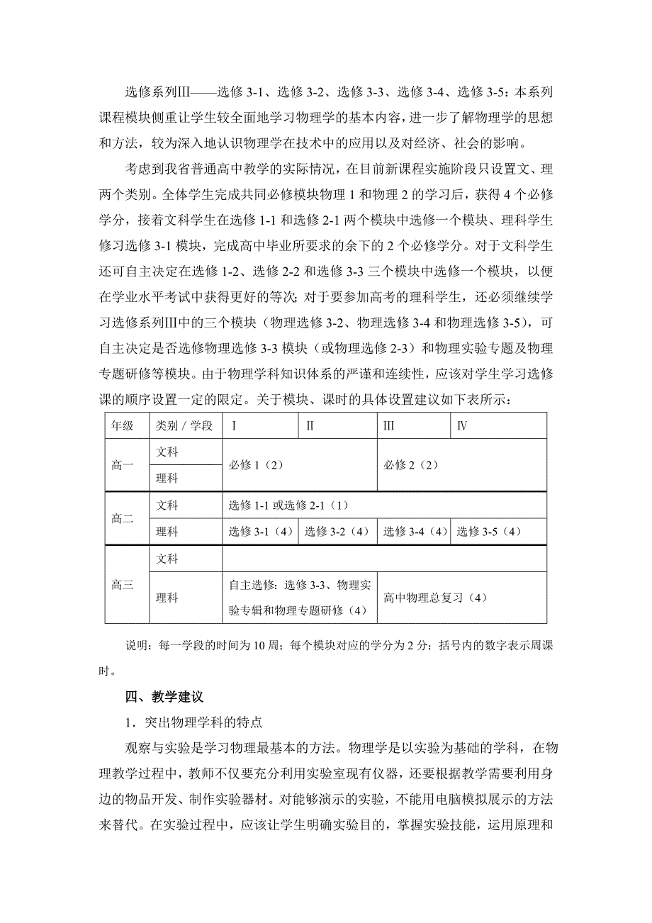 湖北省普通高中新课程物理教学实施指导意见_第4页