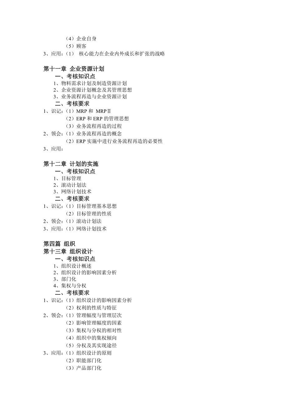 《管理学原理》考试大纲 - 深圳大学招生网_第5页