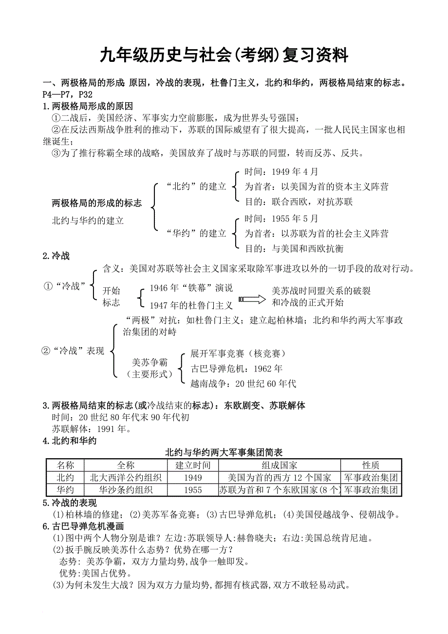 历史与社会九年级全册复习提纲_第1页