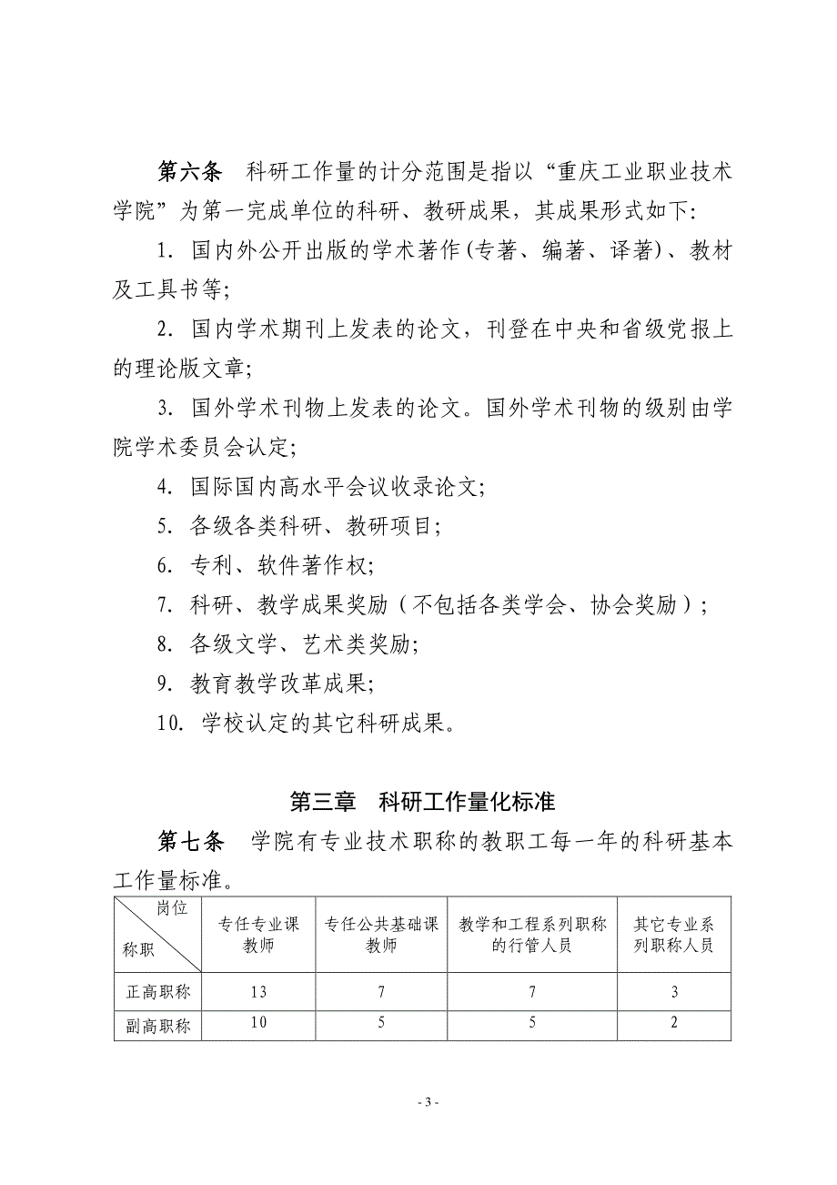 重庆工业职业技术学院科研工作量考核办法_第2页