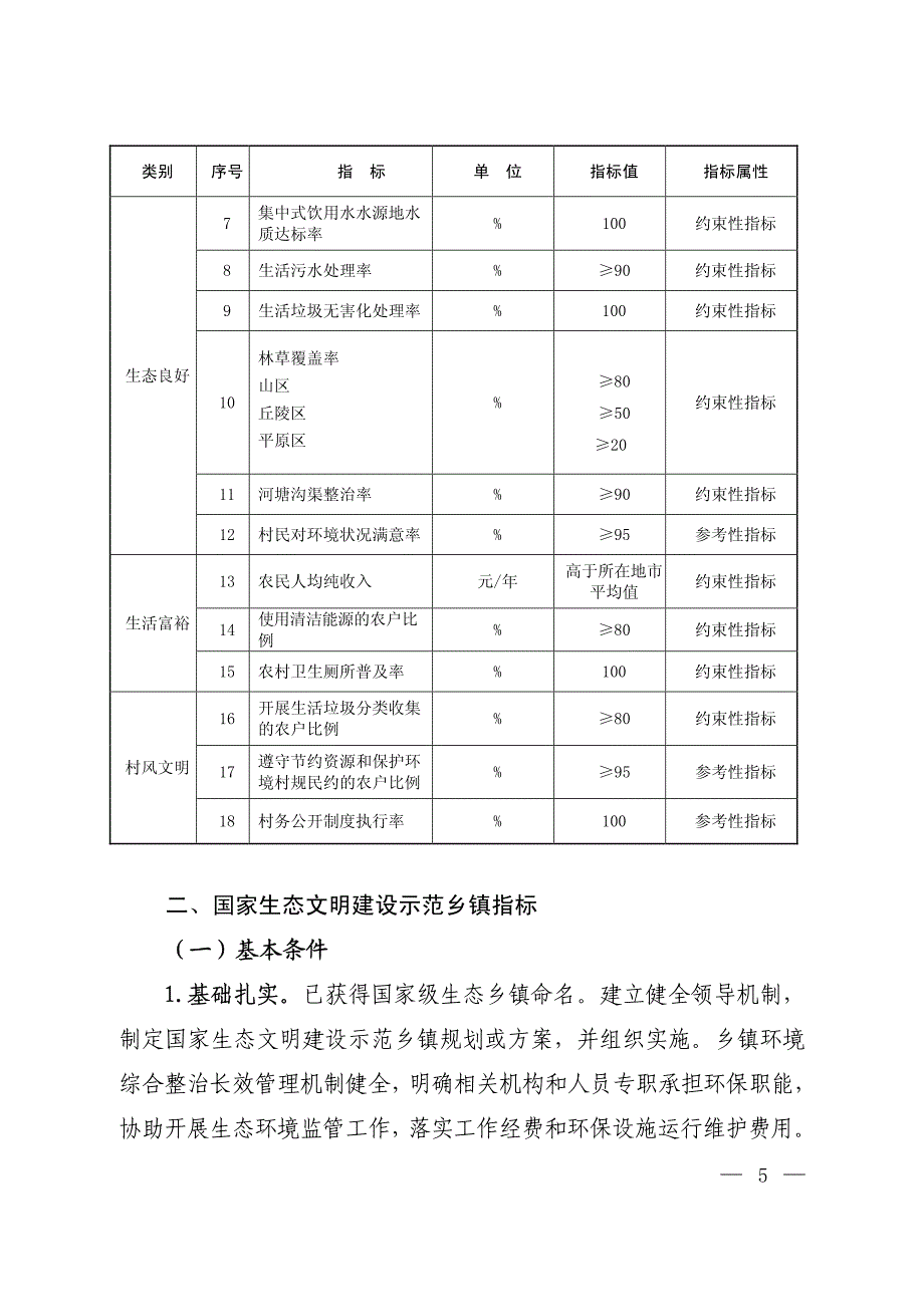 国家生态文明建设示范村镇指标_第3页