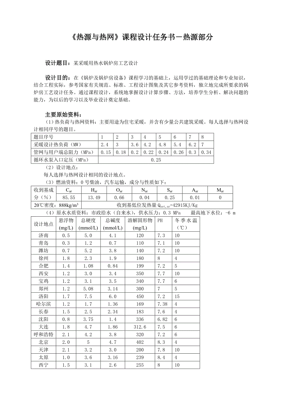 锅炉房课程设计任务书指导书_第2页