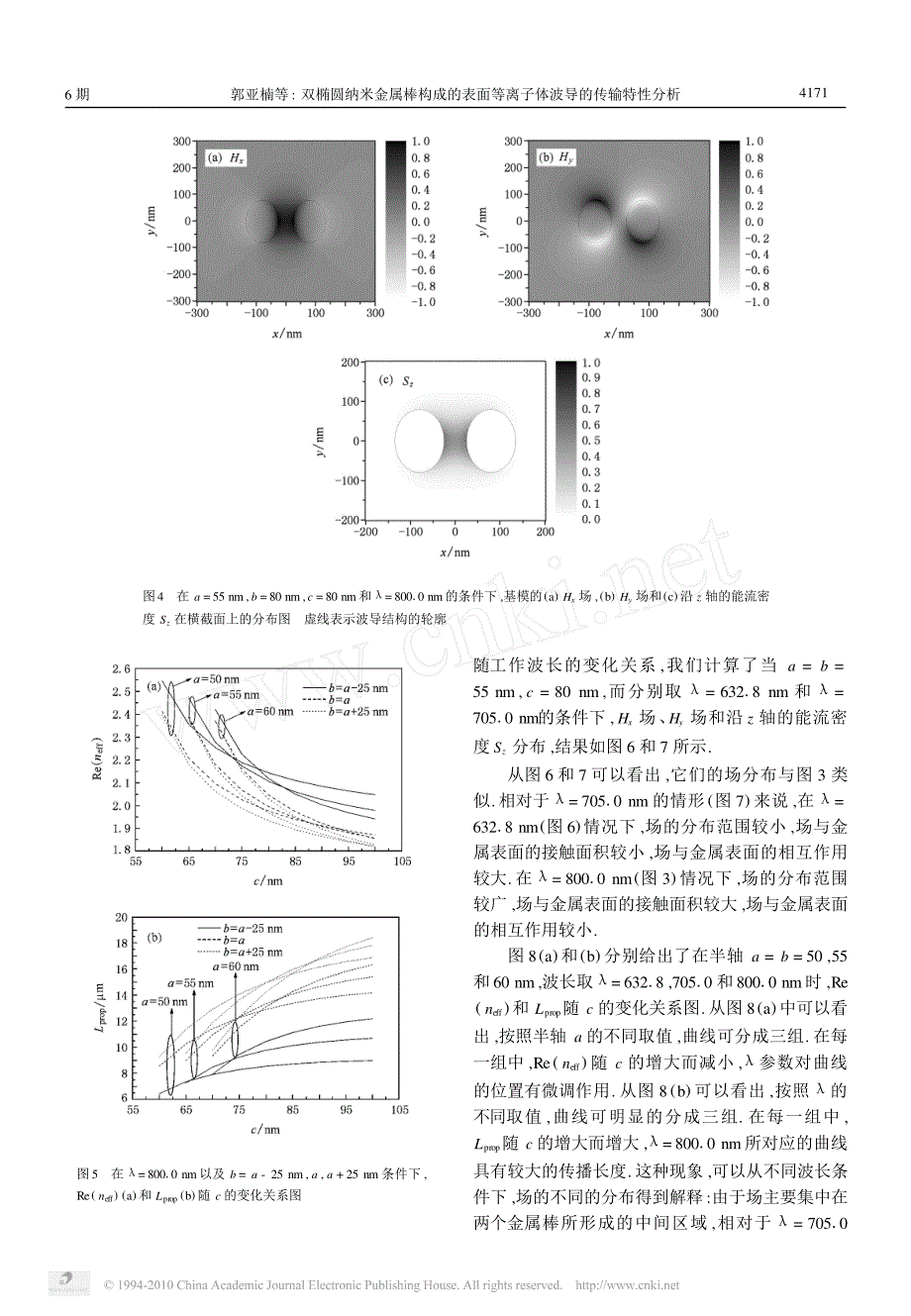 双椭圆纳米金属棒构成的表面等离子体波导的传输特性分析_第4页