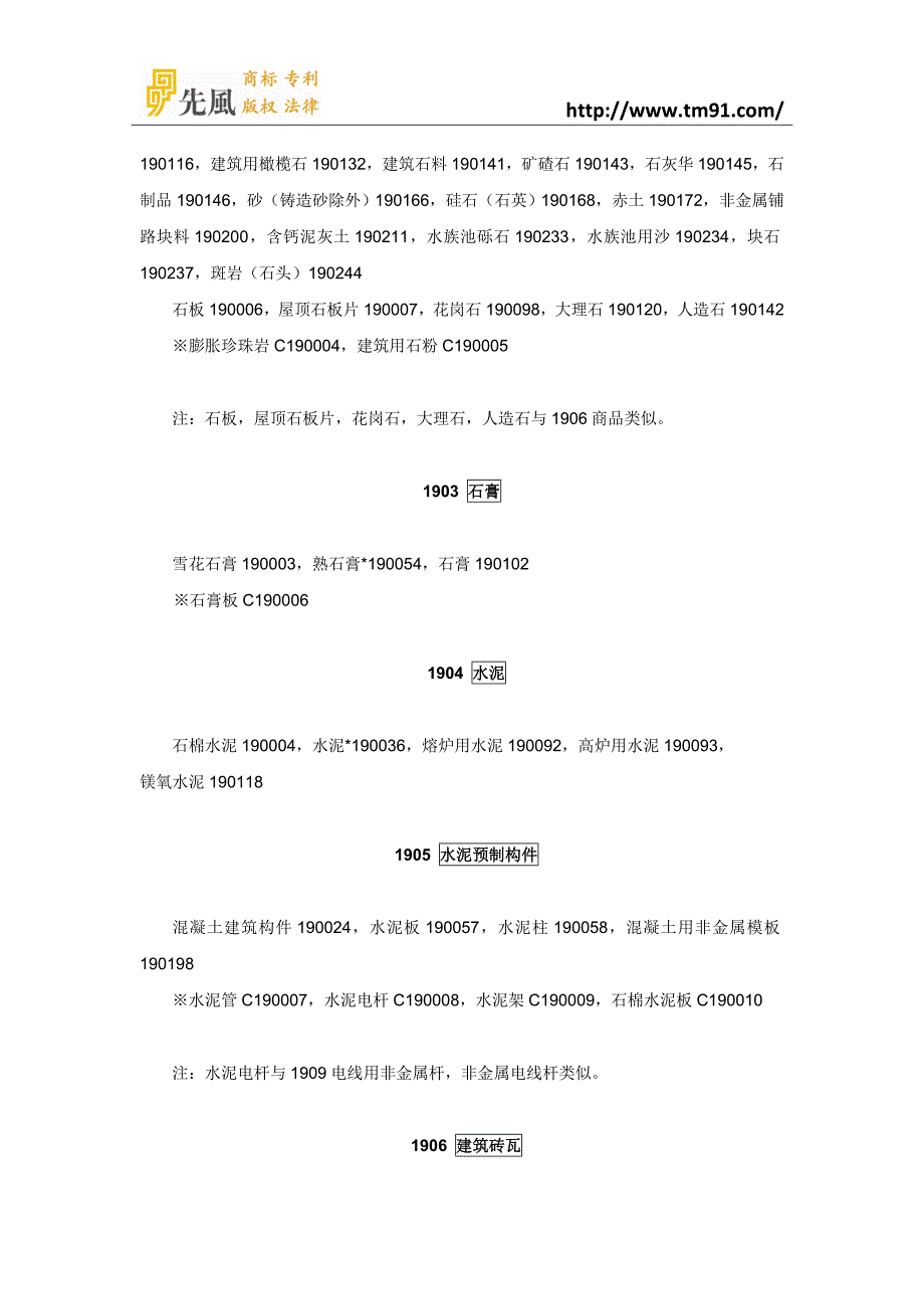 2016年最新商标注册分类第19类_第2页