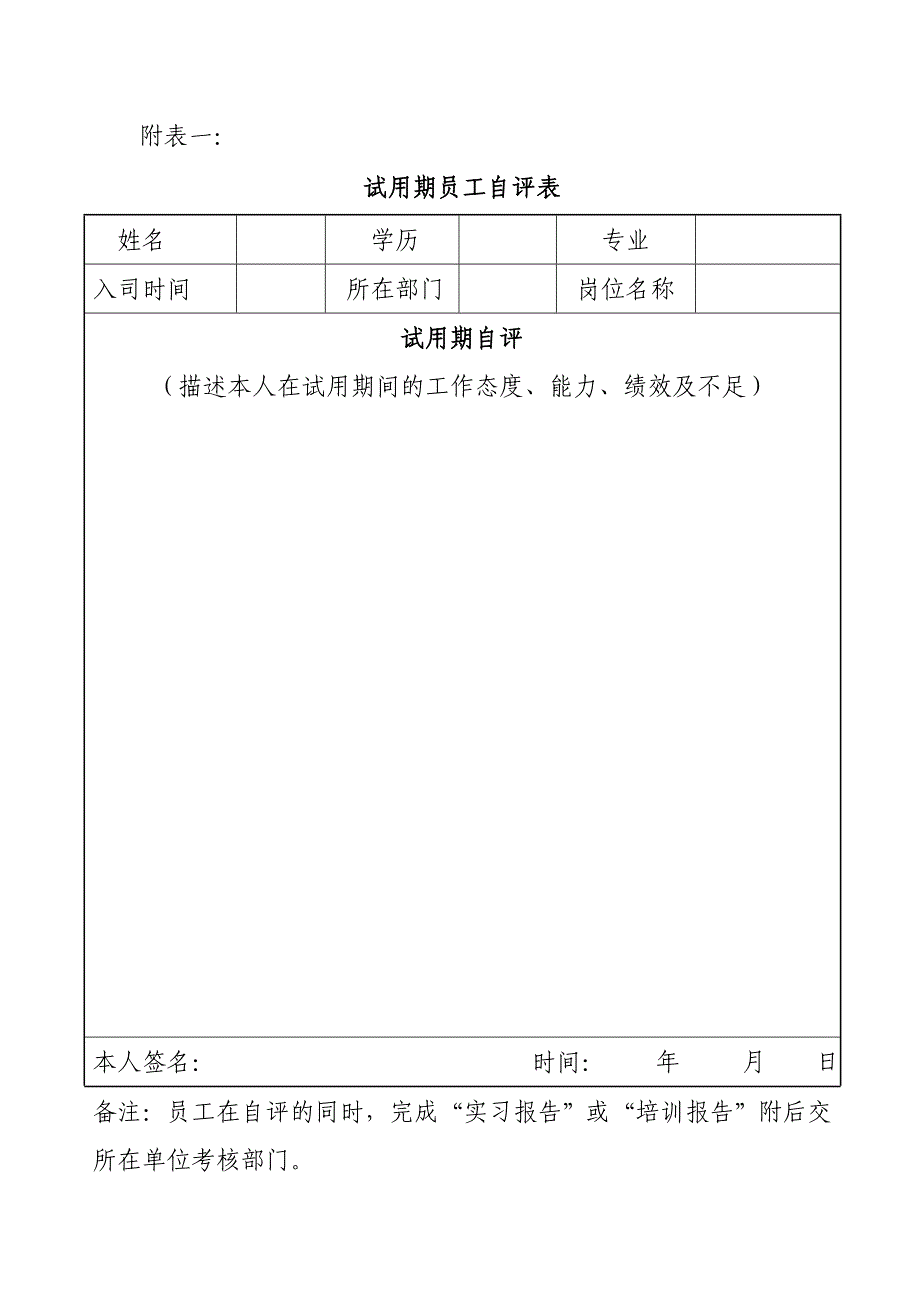 试用期自评表_第1页