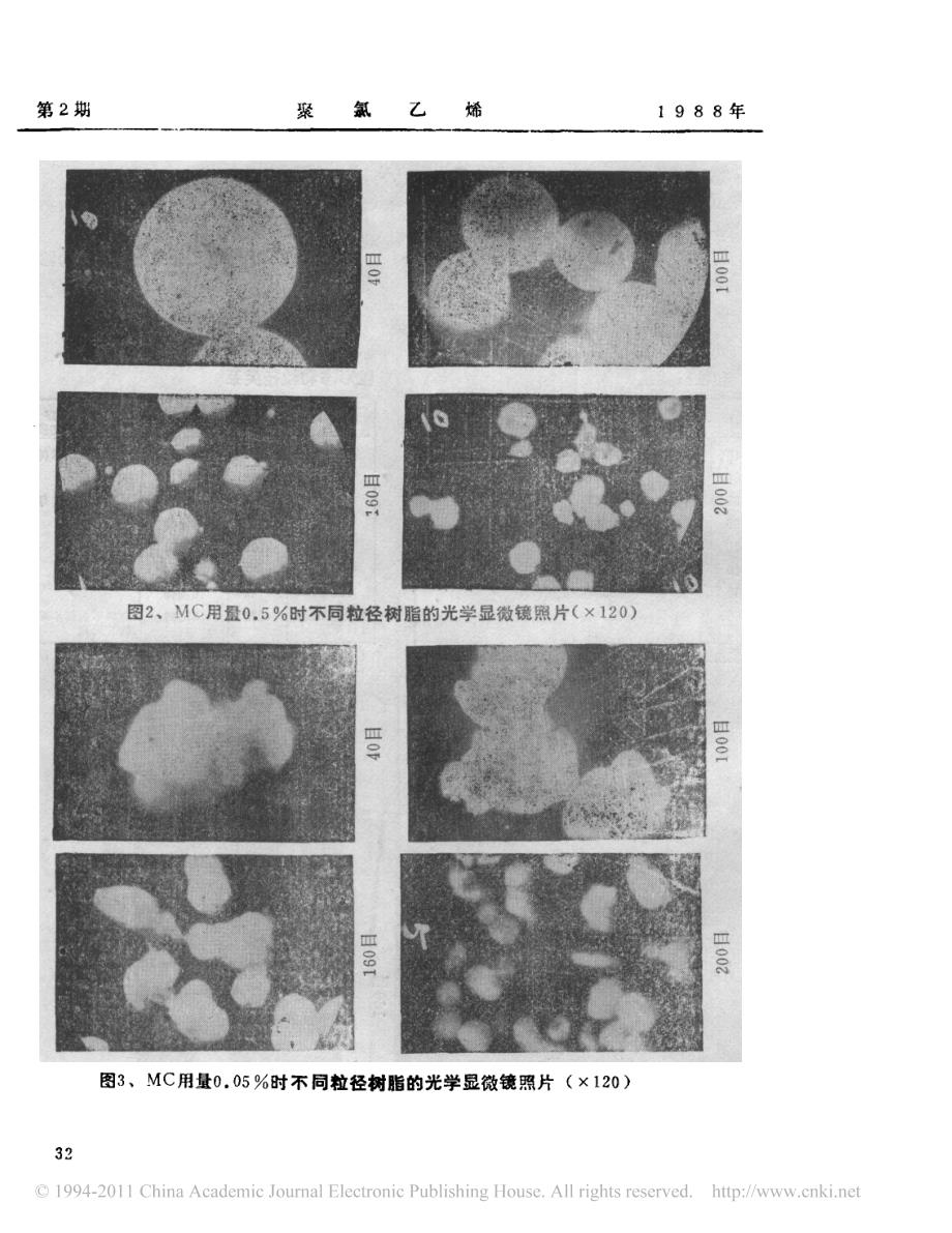 分散剂用量和pvc树脂的颗粒形态重庆合成化工厂1988_第3页