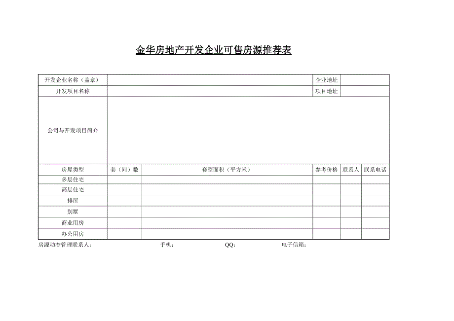 金华房地产开发企业可售房源推荐表_第1页