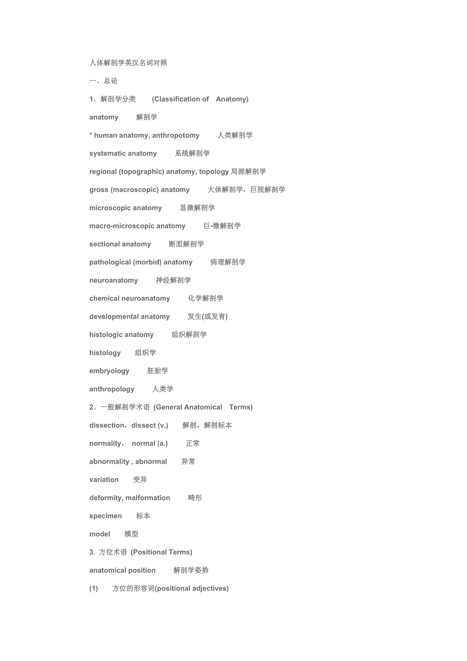 解剖学词汇_第1页