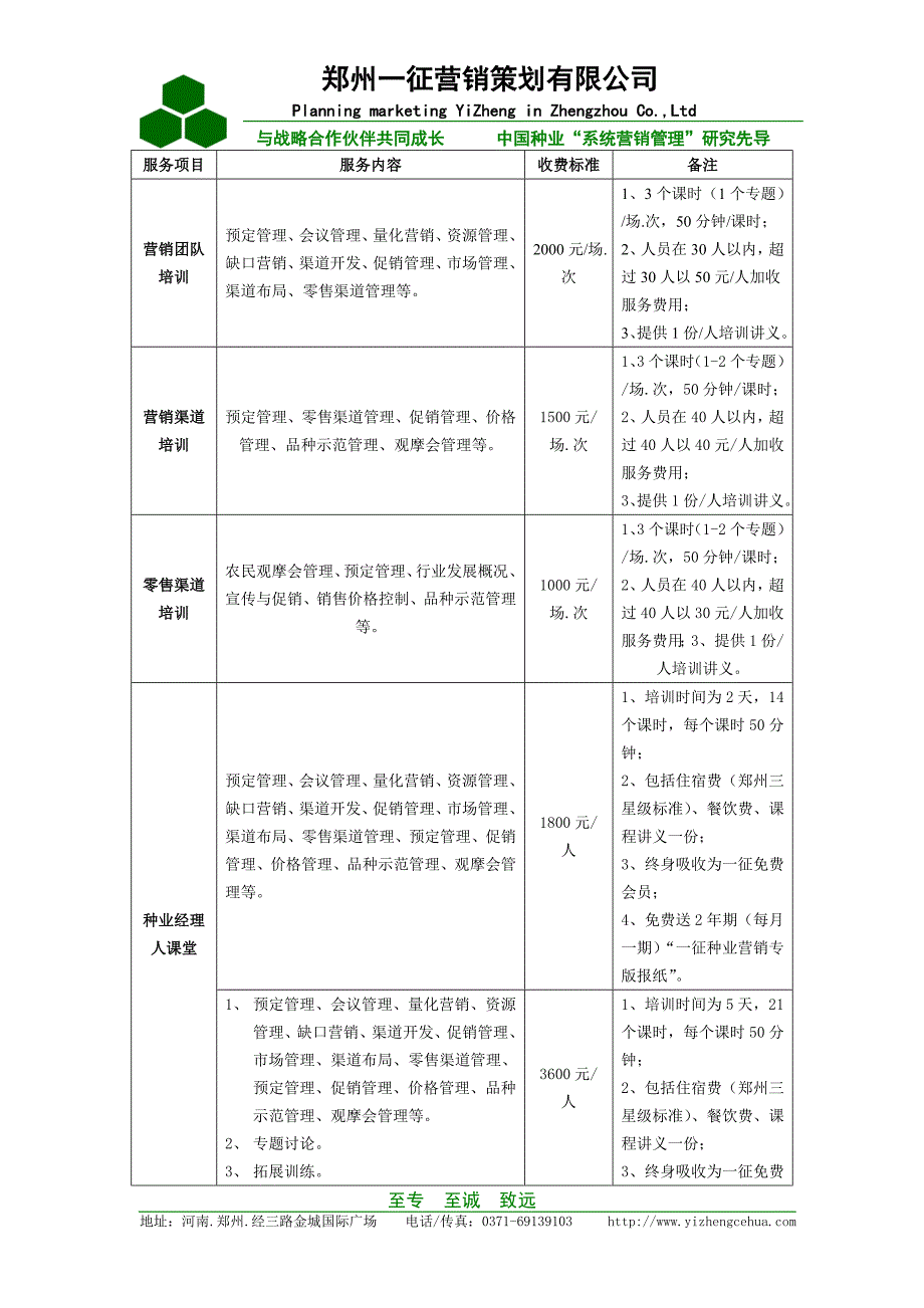 某营销策划公司的服务内容和收费标准_第3页