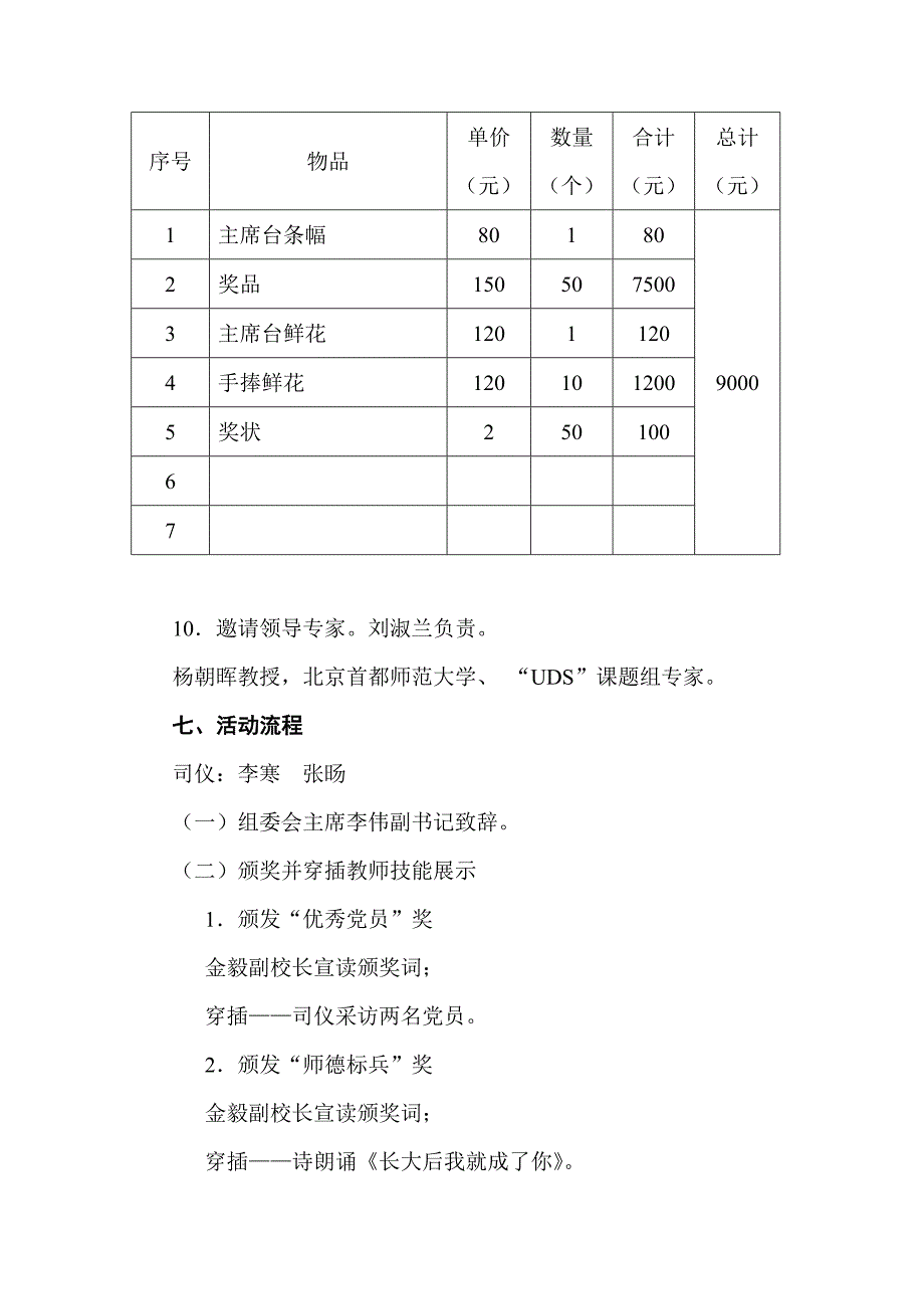 92-万泉小学首届魅力教师玉兰奖颁奖活动策划方案_第3页