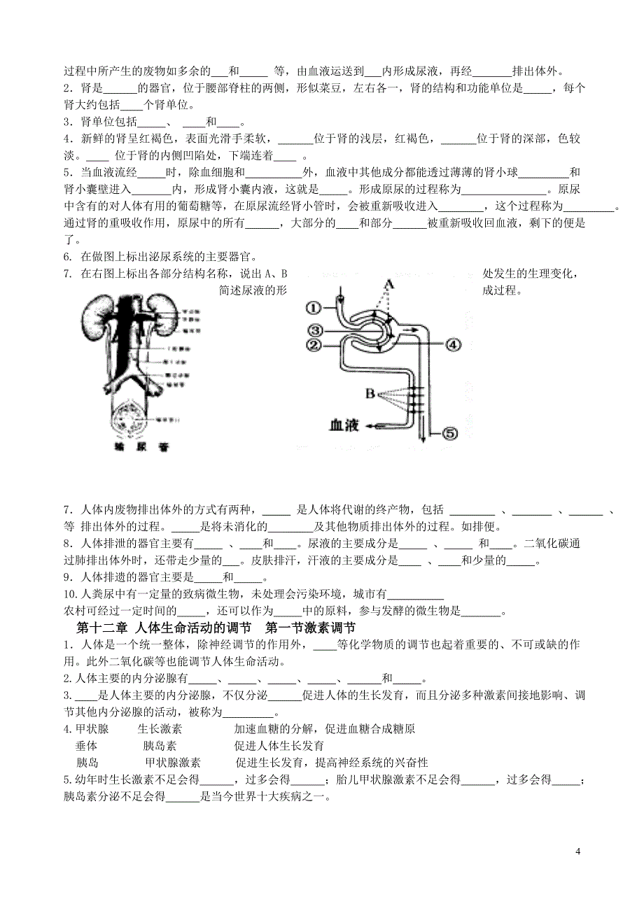 苏教版七年级生物(下__)知识点_第4页