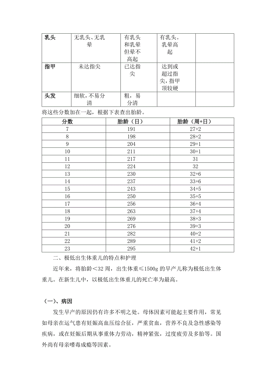 新生儿胎龄评估及极低出生体重儿的特点和护理_第2页