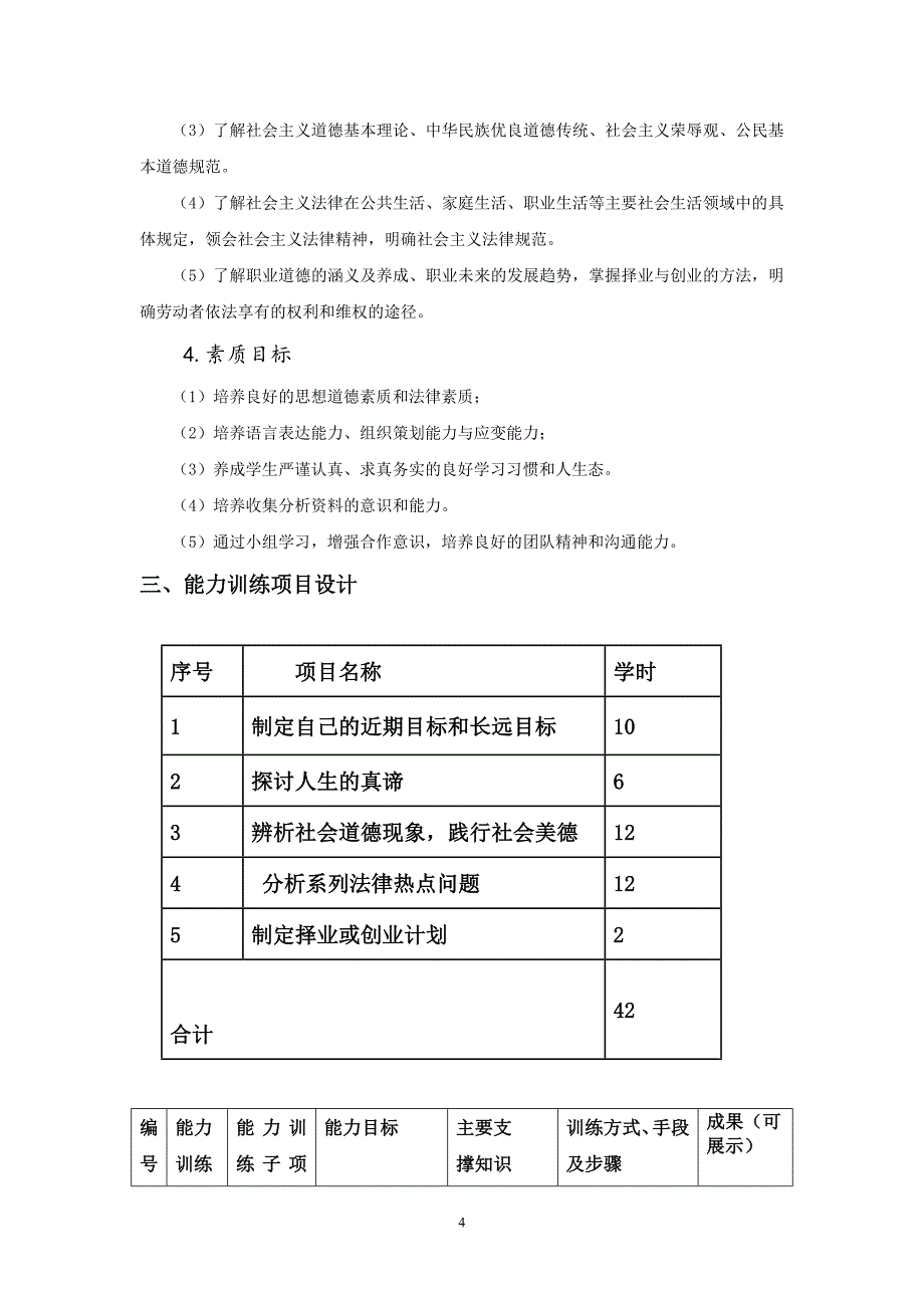 《思想道德修养与法律基础》整体教学设计_第4页