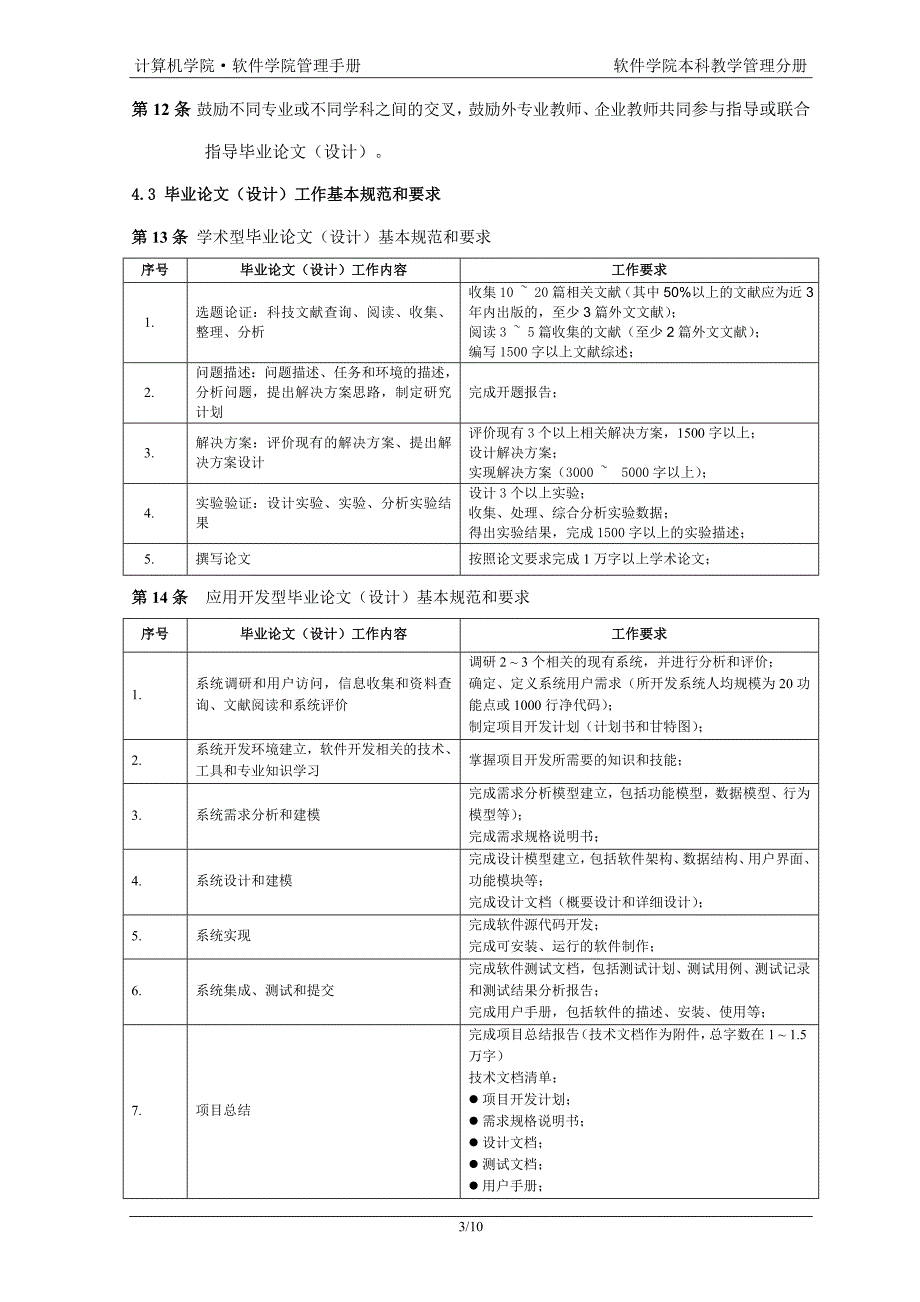 软件学院本科毕业论文（设计）工作管理办法_第3页