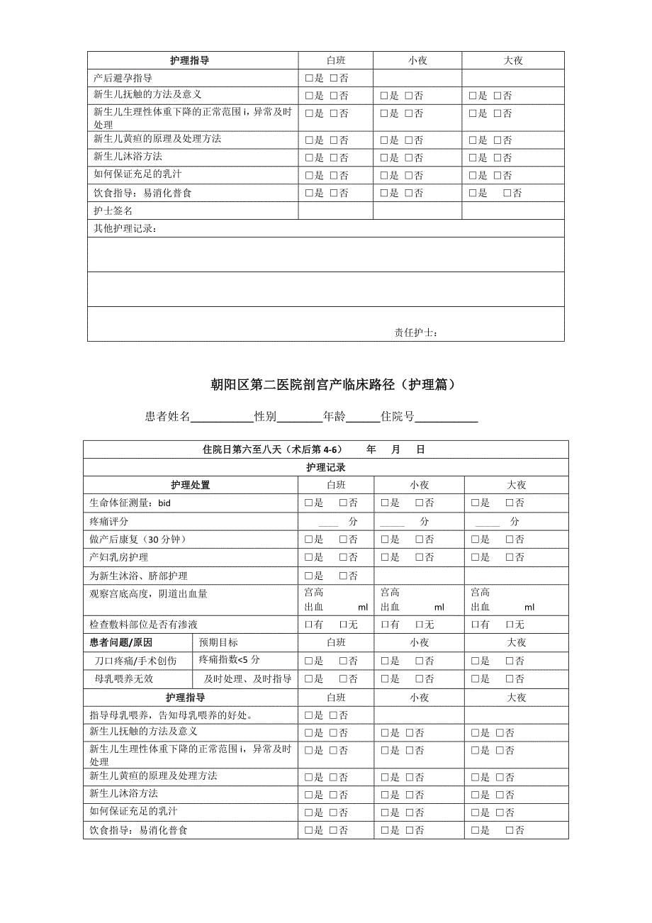 剖宫产临床路径(护理篇)_第5页