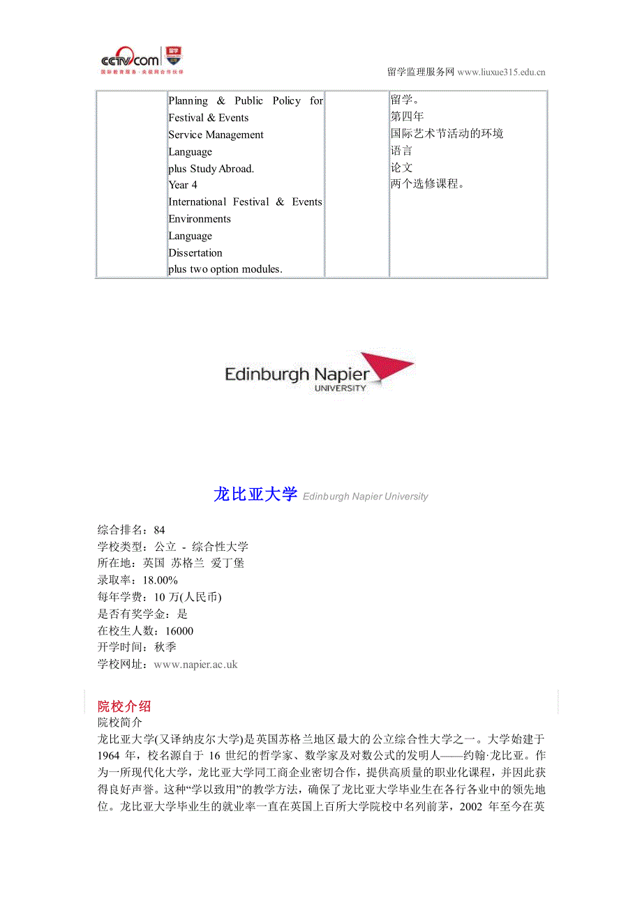 龙比亚大学节日和活动管理与语言本科专业_第2页