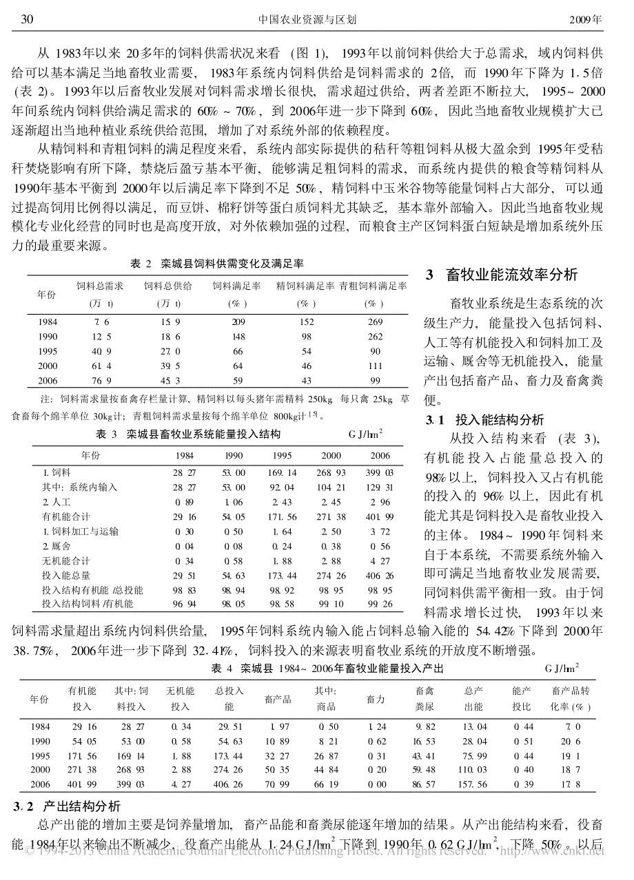 栾城县农牧关系及畜牧业能流转化效率的分析_陈冬冬_第3页