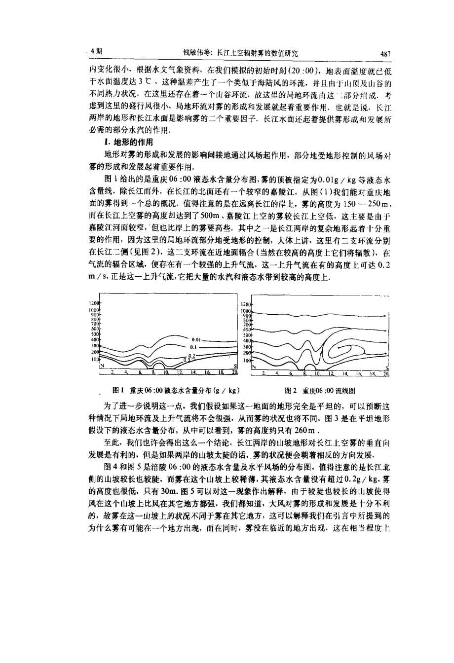 长江上空辐射雾的数值研究_第5页