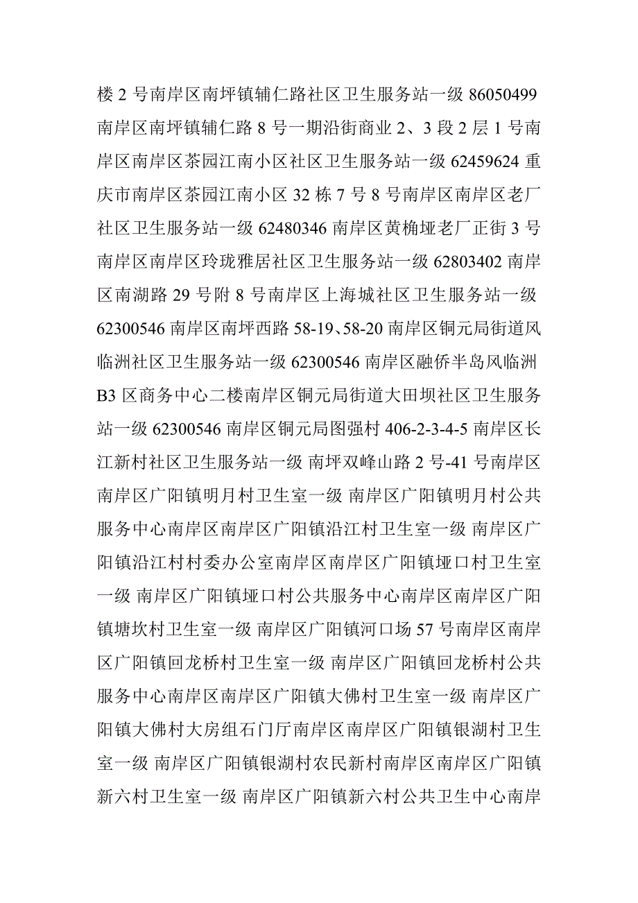 重庆市南岸区医保定点医疗机构地址、电话_第2页