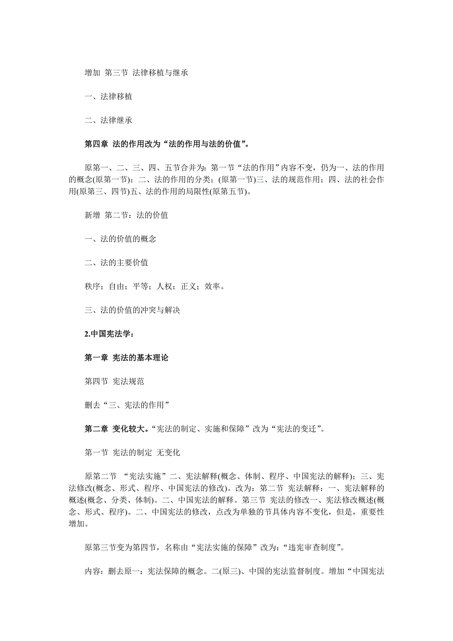 2013年考研法律硕士(法学)考试大纲变化对照表_第3页