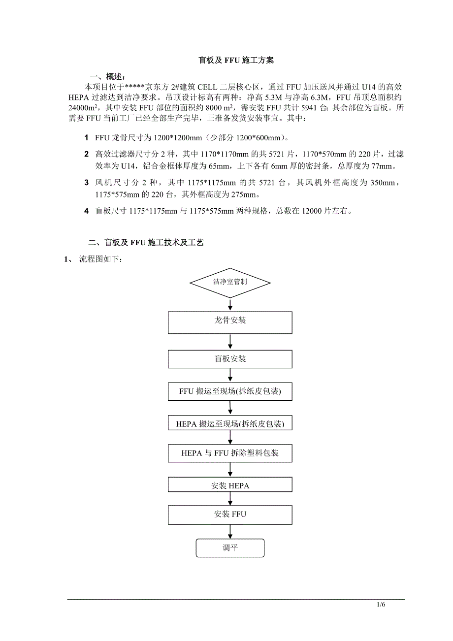 某TFT-LCD工程大面积FFU龙骨吊顶施工方案_第2页