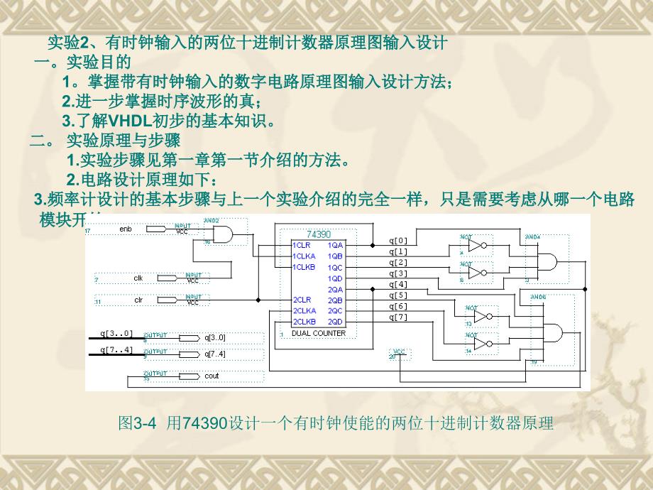 有时钟输入的两位十进制计数器原理图输入设计_第1页