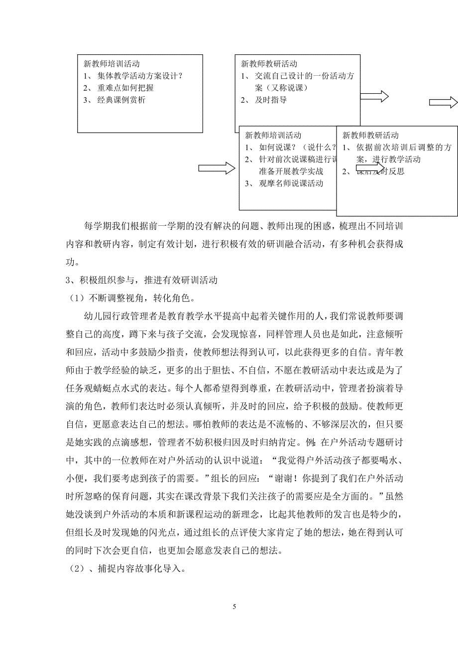 幼儿园教师专业发展的管理模式的实践经验总结_第5页