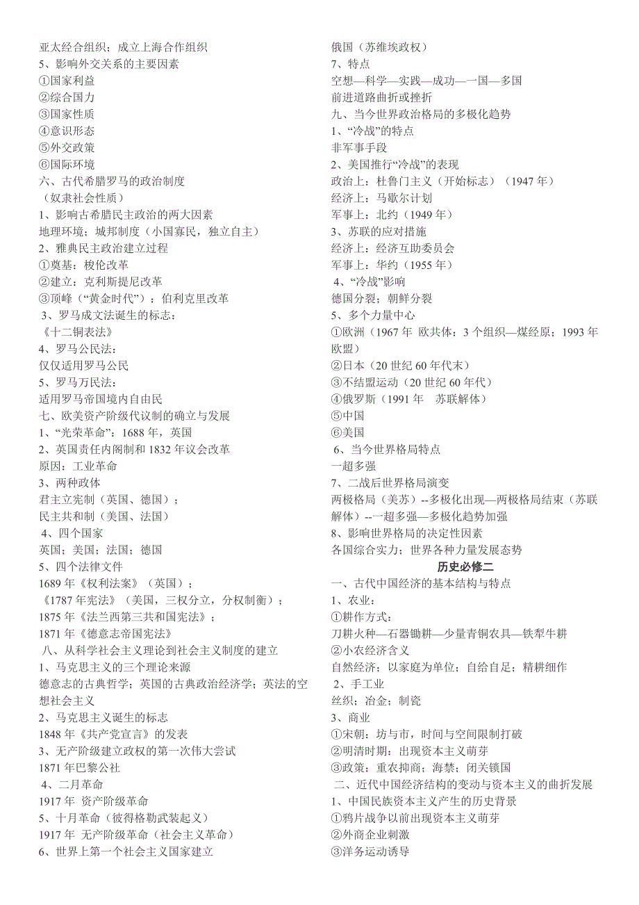 历史学业水平测试知识点归纳_第2页