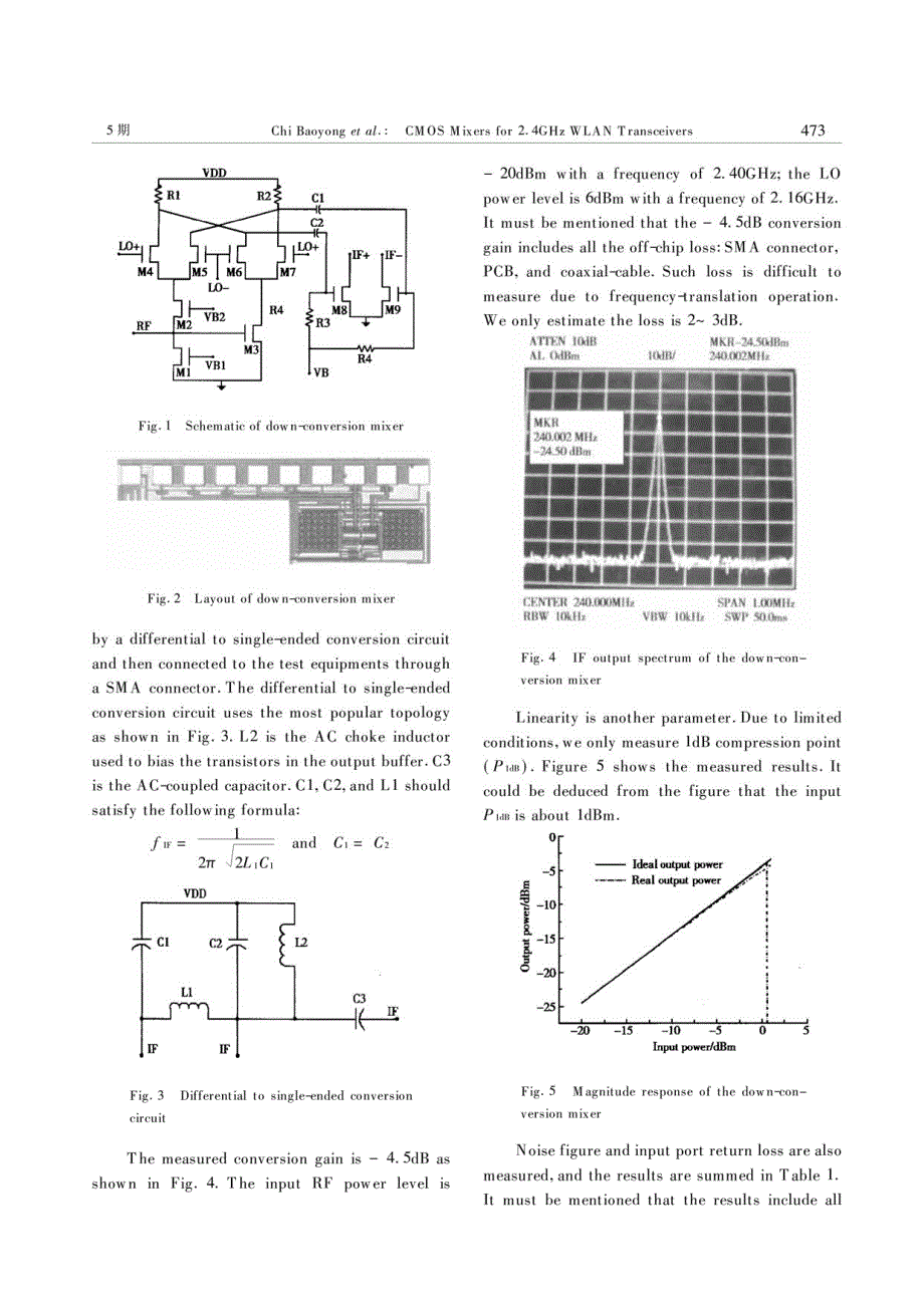 用于2.4ghz无线局域网收发机的cmos混频器(英文)_第2页