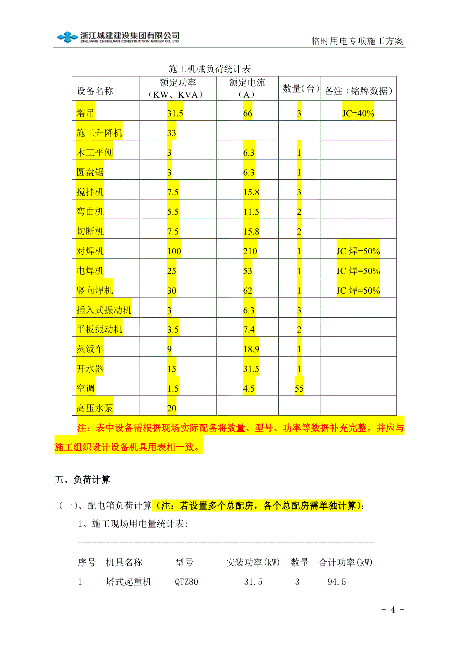 临时用电专项施工方案(参考范本)_第4页