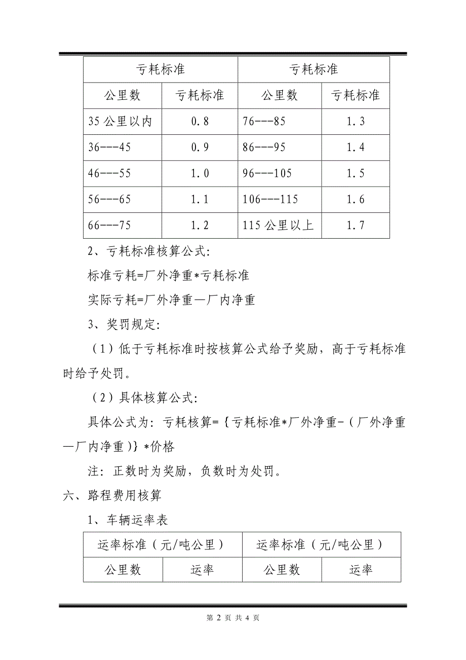 运输车辆运费核算管理制度_第2页