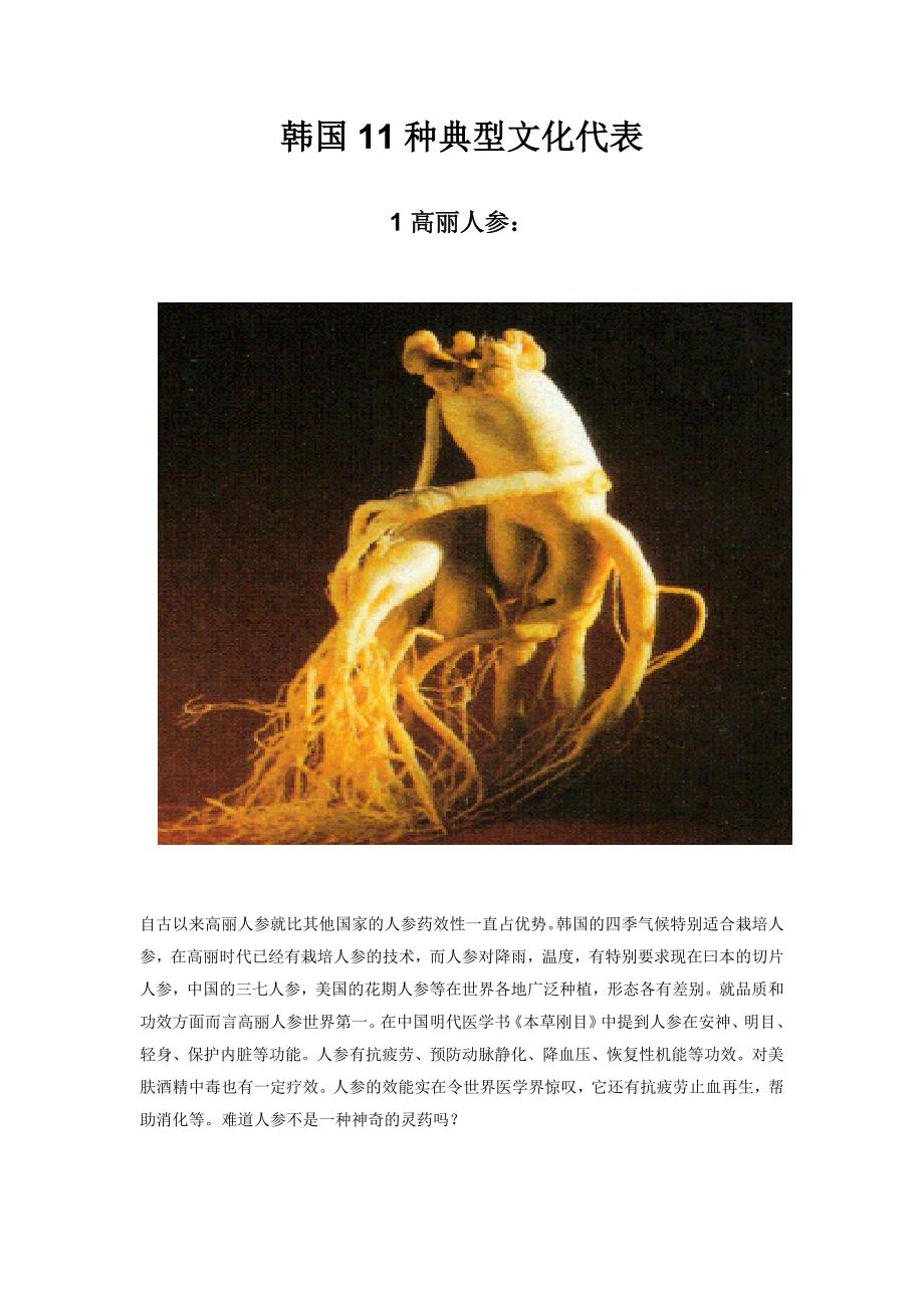 韩国11种典型文化代表_第1页