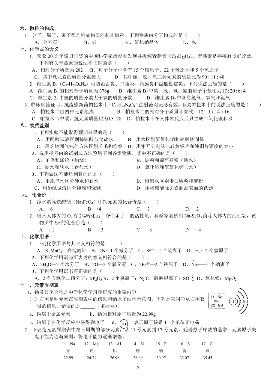 初中中考化学冲刺类型题_第2页