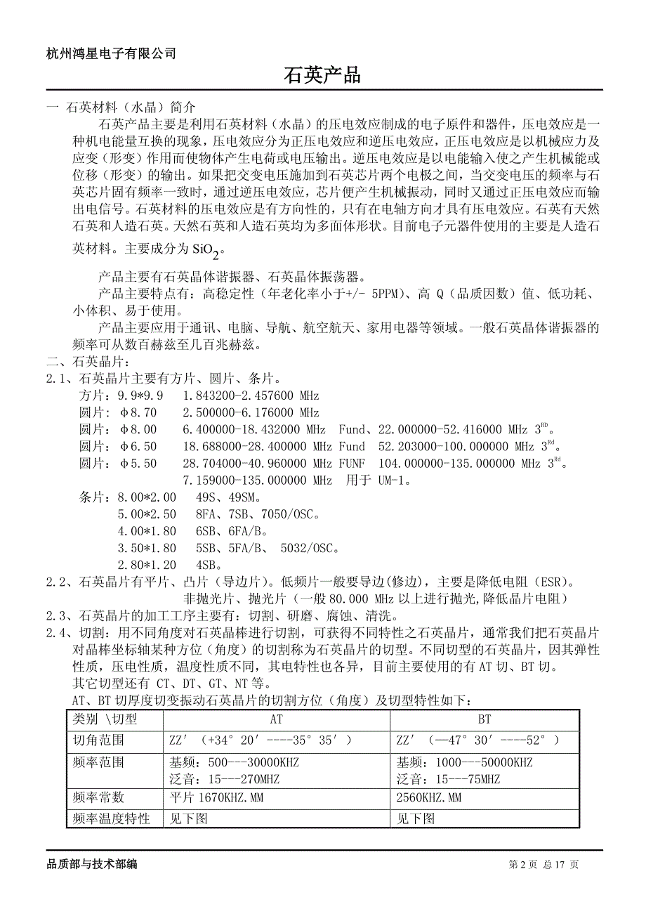 鸿星hosonic石英产品培训资料_第2页