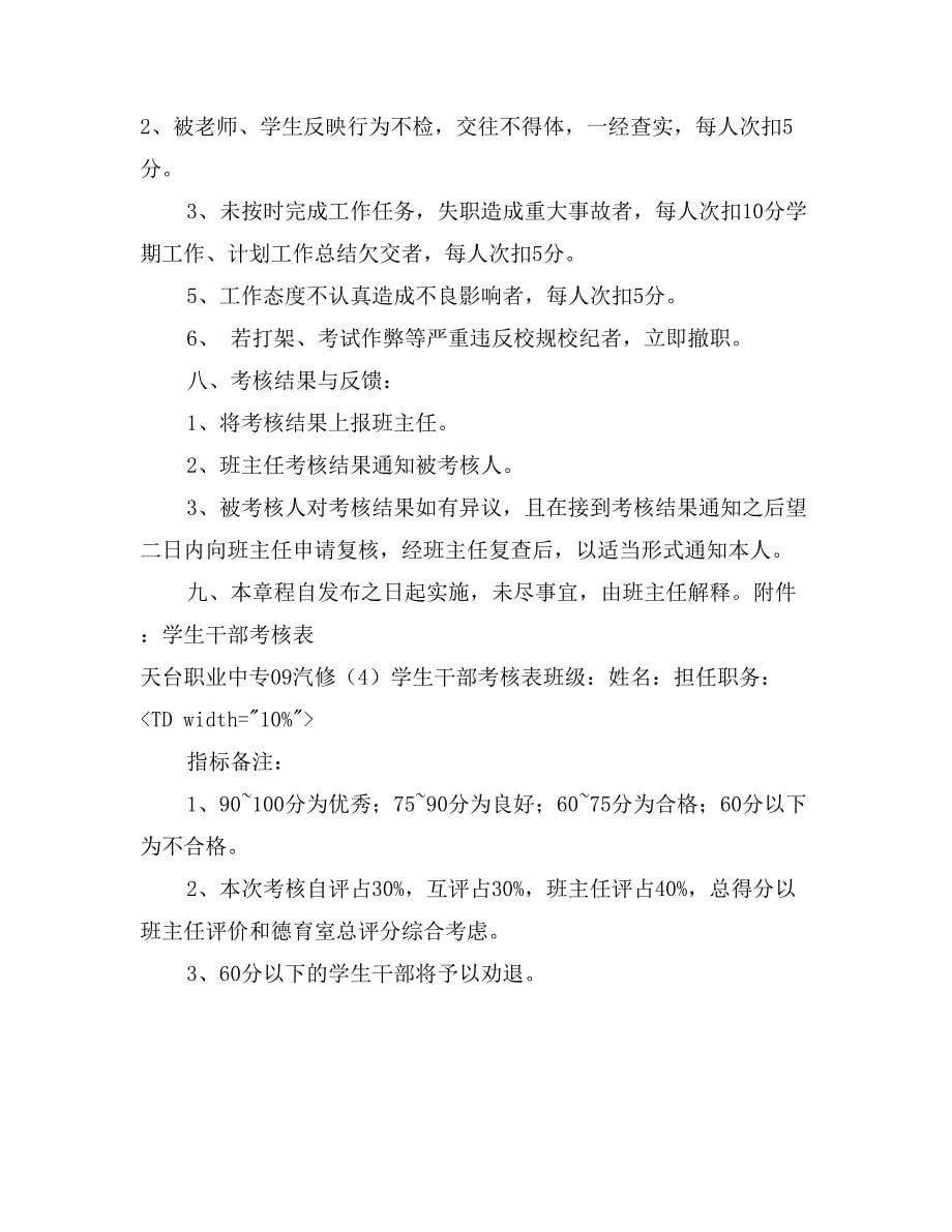 职业中专班干部管理考核制度_第5页