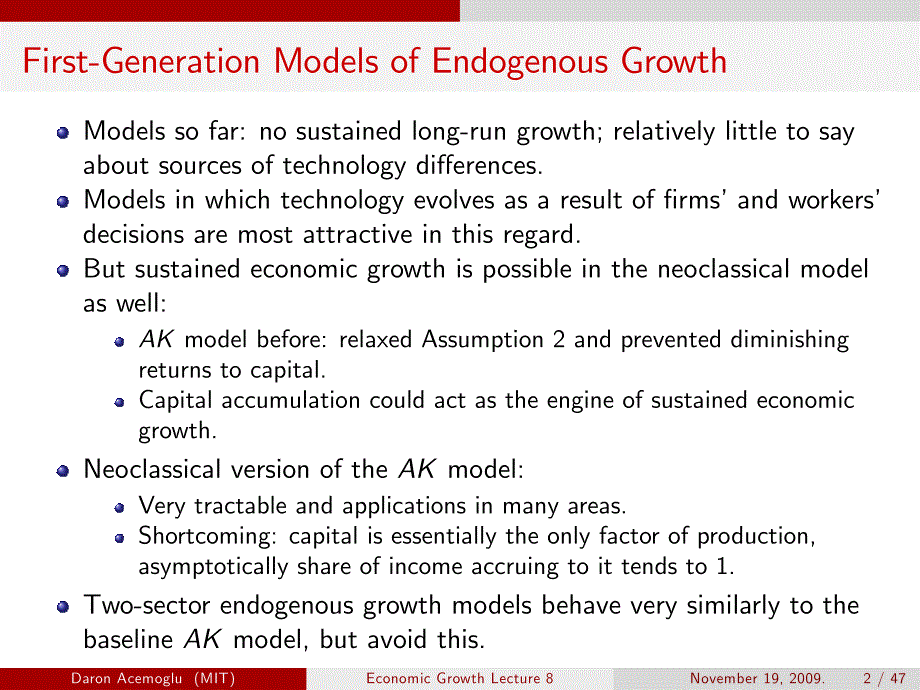 neoclassical endogenous growth Daron Acemoglu 经济增长导论课件_第2页