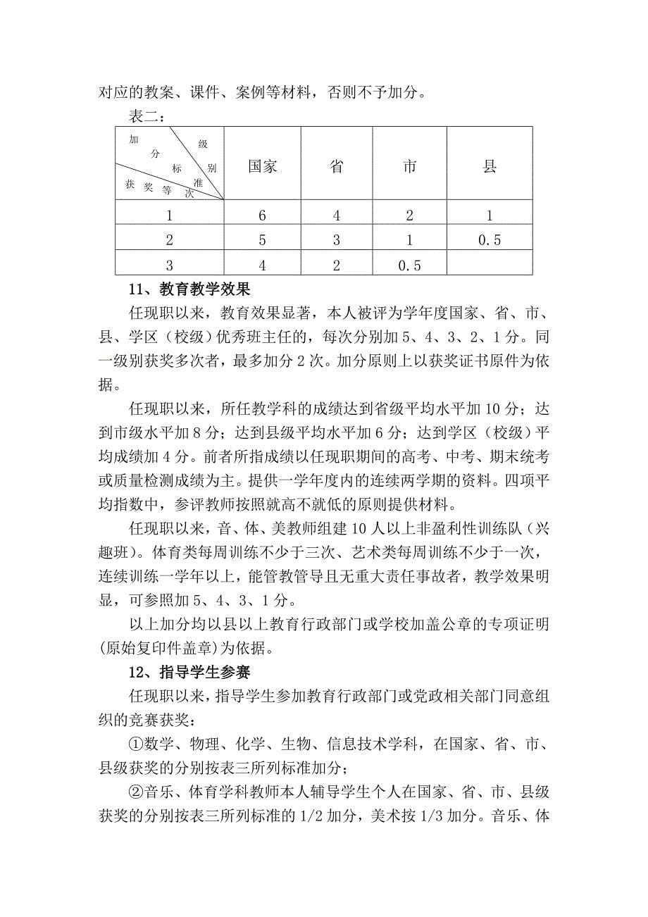 衡阳市中小学教师系列专业技术职务任职资格量化_第5页