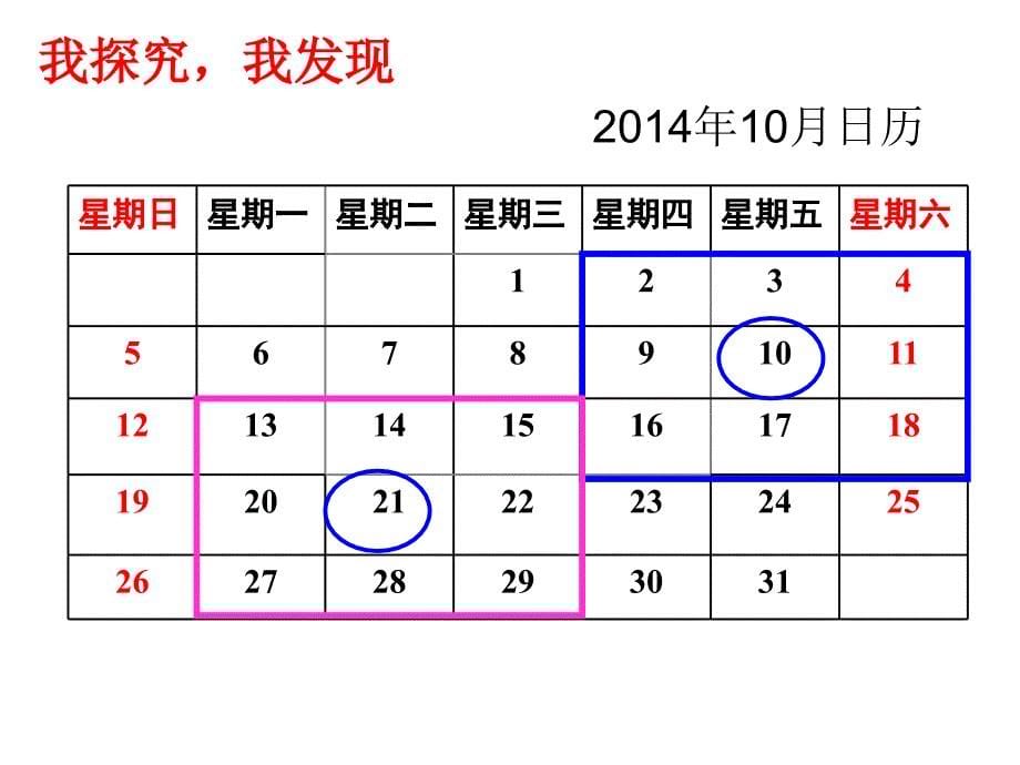 城关一中薛玉梅《探索日历中的规律》课件_第5页