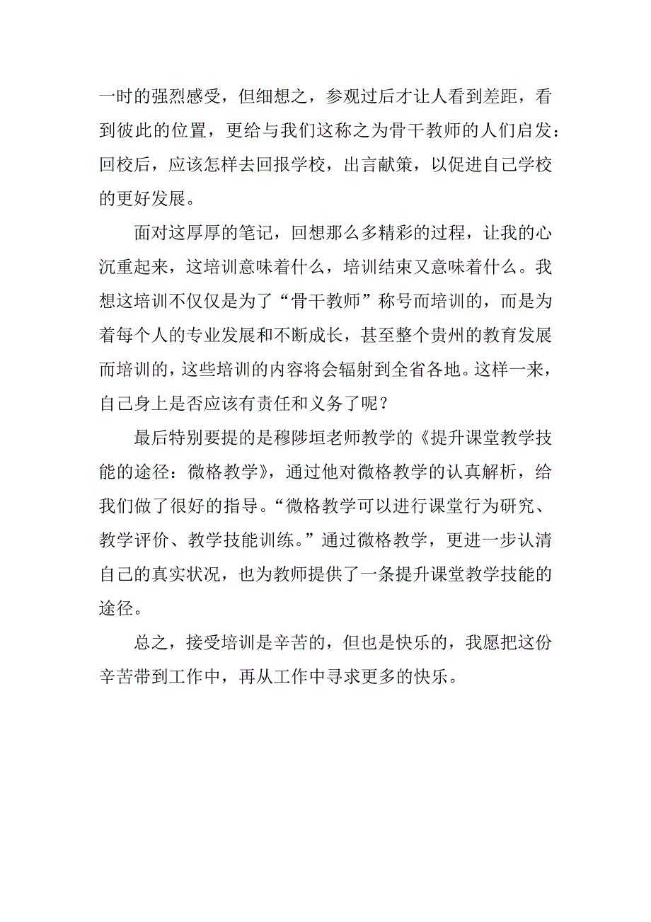 骨干教师暑期培训心得体会_第3页