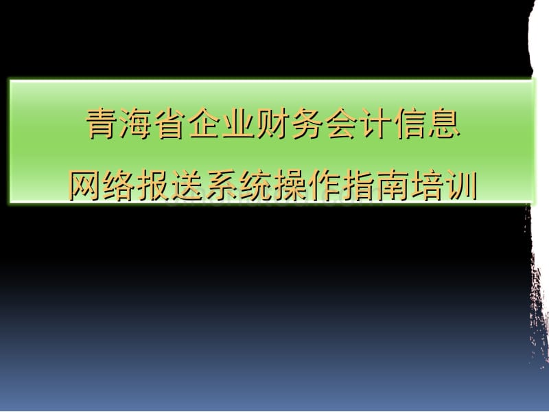 青海省企业财务会信息网络报送系统操作指南培训_第1页