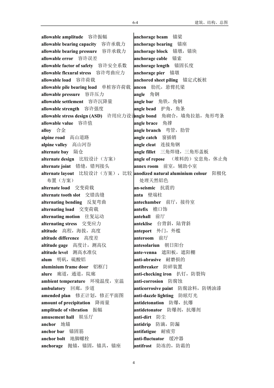 土建英语词汇(英汉)_第4页