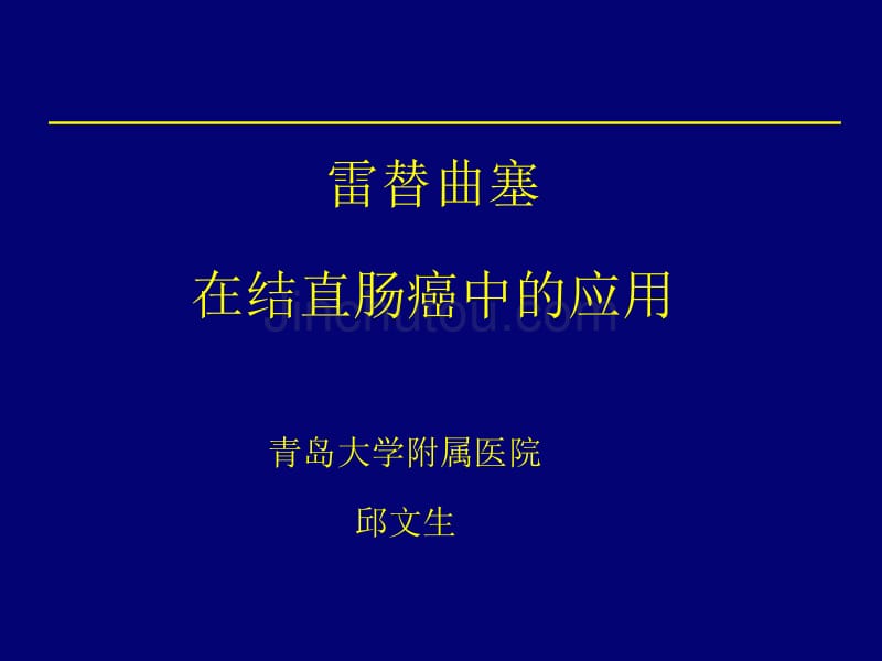 雷替曲塞在肠癌中的应用价值2年山东省姑息年会_第1页