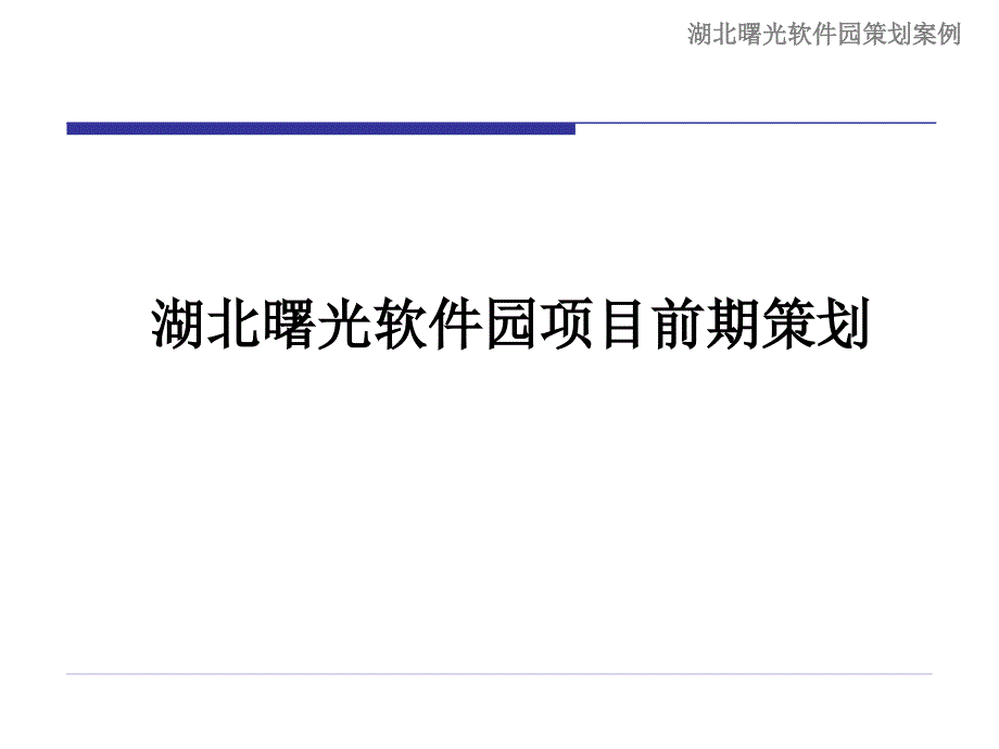 曙光软件园项目前期策划_第1页