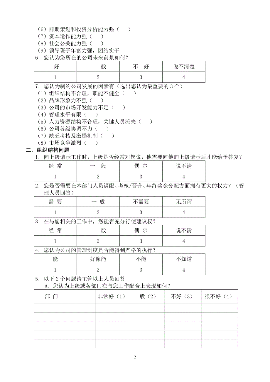 管理提升调查问卷_第2页