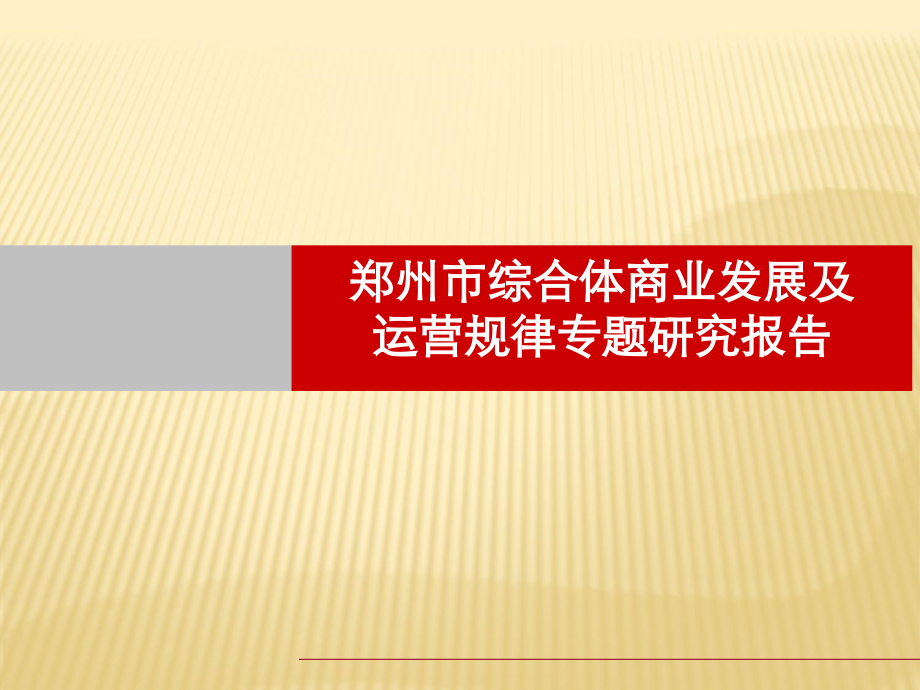 郑州市综合体商业发展及运营规律专题研究报告_第1页